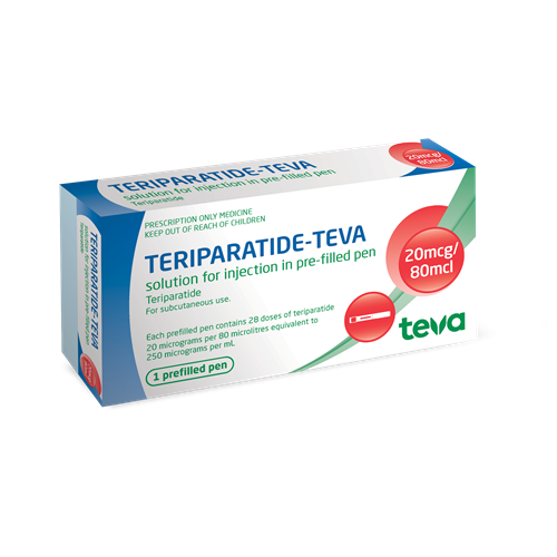 Tpt 20 Injection Teriparatide-Teva solution for injection in pre-filled pen 20 mcg/80 mcl